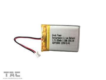 BIS 3.7V Li Lithium-Batterie 850mAH der Polymer-Batterie-GSP753040 für Fahrzeug brachte Sicherheitssystem an