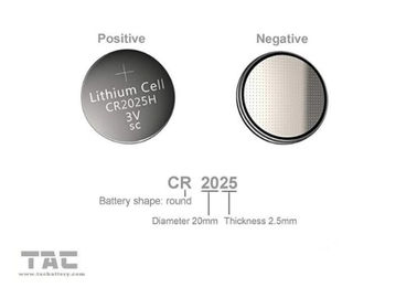 LITHIUM-Münzen-Zellbatterie CR2025 3.0V 160mA Primärfür LED-Licht