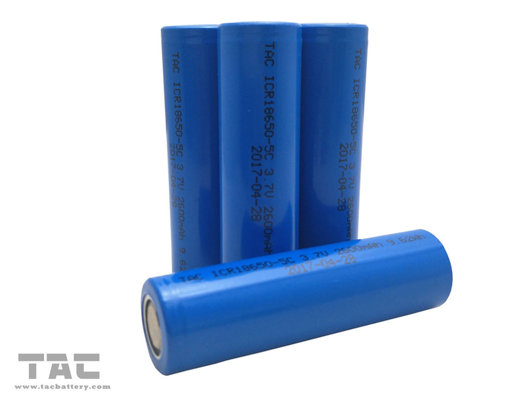 Lithium-Ionenzylinderförmige Batterie der hohen Leistung ICR18650 3.7V 2600mAh 9.62Wh