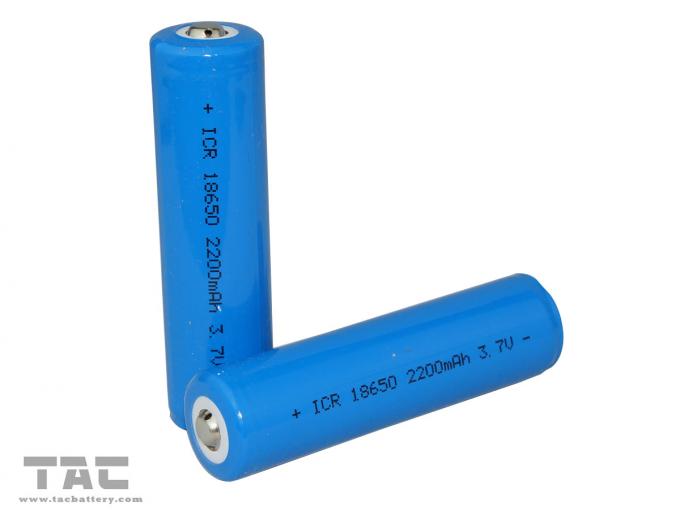 Lithium Ion Cylindrical Battery 2200mAh LIR18650 3.7v mit Hochenergie-Dichte für LED-Licht