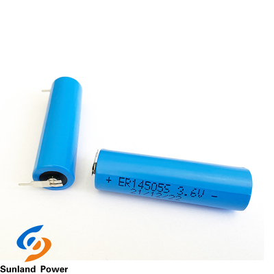 Blaue LiSOCl2 Batterie der hohen Temperatur der Batterie-ER14505S 3.6V 1.8AH