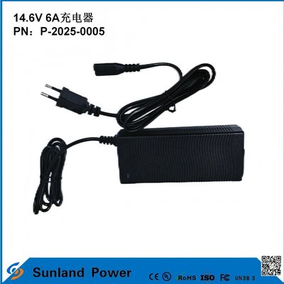 14.6V 6A-Ladegerät, kompatibel mit 12,8V/14,4V Lithium-Eisenphosphat (LiFePO4) -Ladegerät, speziell für elektrische Werkzeuge/elektrische effiziente Ladegeräte entwickelt, kompatibel mit mehreren Geräten