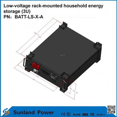 3U Niederspannung Intelligente Steuerung Heim Energiespeicher All-in-One Butler LiFePO4 51.2V 50A 5120Wh16S1P Prismatische LFP-Batterie mit Aluminiumhülle 3.2V/100Ah Zyklusdauer von 4000 Zyklen