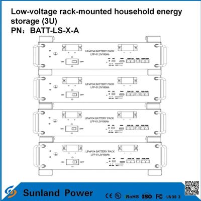 3U Niederspannung Intelligente Steuerung Heim Energiespeicher All-in-One Butler LiFePO4 51.2V 50A 5120Wh16S1P Prismatische LFP-Batterie mit Aluminiumhülle 3.2V/100Ah Zyklusdauer von 4000 Zyklen