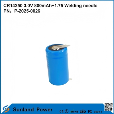 CR14250 3,0 V 800 mAh + 1,75 Schweißnadel, verwendbar für intelligente Zähler, Wasserzähler, Stromzähler, Gaszähler, Speicher-Backup, CMOS-Speicher, RTC-Echtzeituhr, drahtlose Alarmsensoren