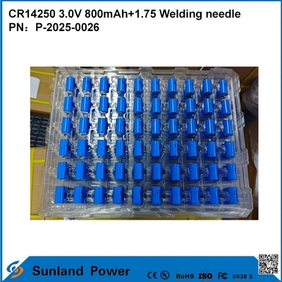 CR14250 3,0 V 800 mAh + 1,75 Schweißnadel, verwendbar für intelligente Zähler, Wasserzähler, Stromzähler, Gaszähler, Speicher-Backup, CMOS-Speicher, RTC-Echtzeituhr, drahtlose Alarmsensoren