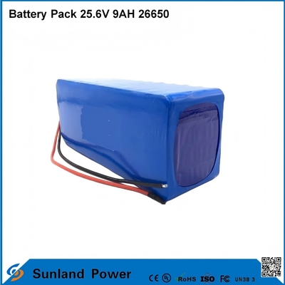 Lithium-Ionen Motorradbatterie LiFePO4 Batteriepack 25,6V 9AH 26650