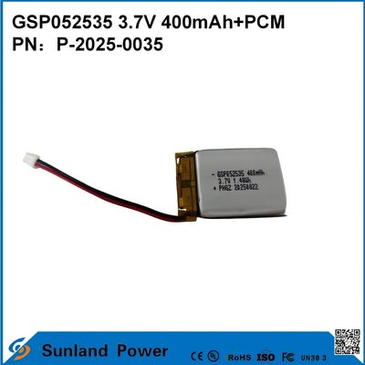 GSP052535 3,7V 400mAh+PCM-Akku, verwendet in kompakten Funkgeräten, Sprachaufzeichnungsgeräten, Mini-GPS-Trackern, intelligenten Stiften und ähnlichen Geräten