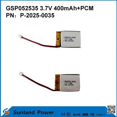 GSP052535 3,7V 400mAh+PCM-Akku, verwendet in kompakten Funkgeräten, Sprachaufzeichnungsgeräten, Mini-GPS-Trackern, intelligenten Stiften und ähnlichen Geräten
