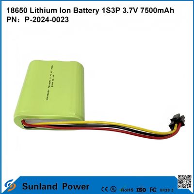 18650 Lithium-Ionen-Akku 1S3P 3,7V 7500mAh Li-Ion-Akkupacks