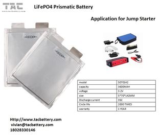Schnelle Aufladungsdes lithium-3600mah batteriebetriebene prismatische Zelle Auto-Sprungs-des Starter-12V Lifepo4