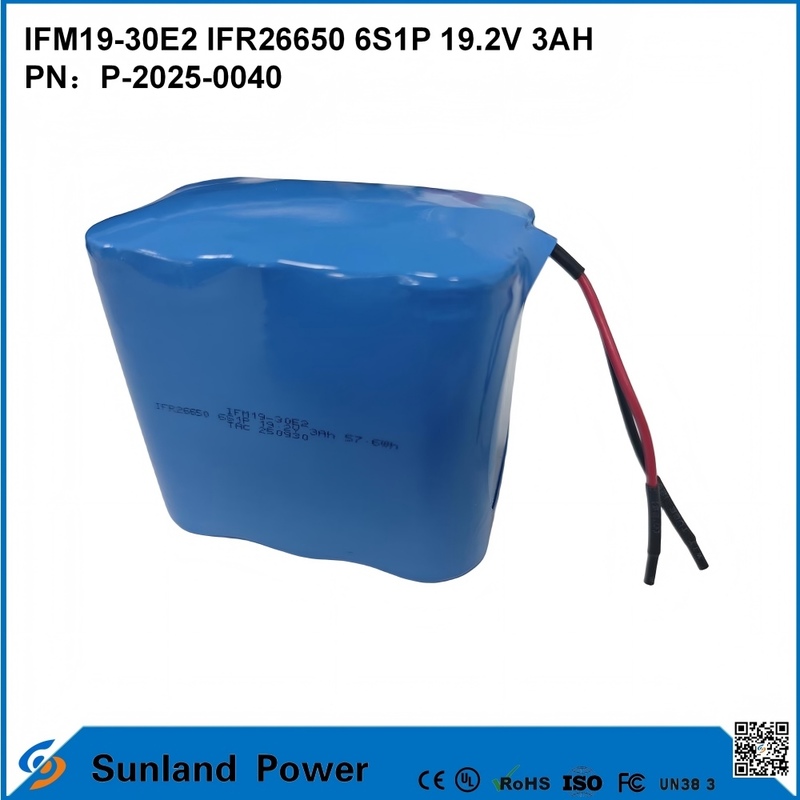 LiFePO4 IFM19-30E2 IFR26650 6S1P 19.2V 3AH-Batterie für Energiespeichersysteme, Elektrowerkzeuge