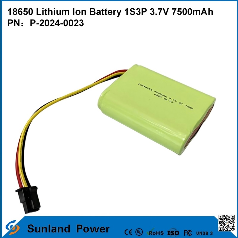 18650 Lithium-Ionen-Akku 1S3P 3,7V 7500mAh Li-Ion-Akkupacks