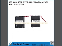 ICR18650 1S3P 3,7V 7,8AH+Draht ((Schwarzer PVC)