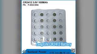 CR2412-Batterie mit langer Lebensdauer, 3 V, 100 mAh
